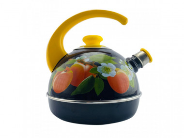 Чайник 3,5л селадон с дек.(желт.конс.ручка) — Posudio