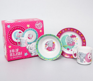 Набор посуды "Милая девочка", Me to You, кружка 200 мл, тарелка 17 см, салатник 360 мл &mdash; Posudio