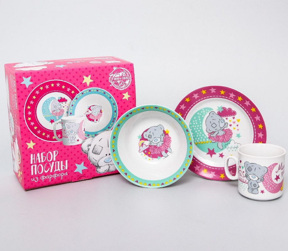 Набор посуды "Милая девочка", Me to You, кружка 200 мл, тарелка 17 см, салатник 360 мл фото 1 &mdash; Posudio