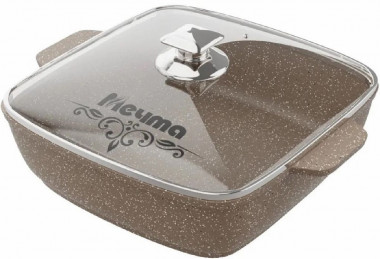 Жаровня квадратная  26*26см. Гранит brown &mdash; Posudio