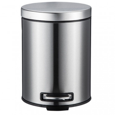 Контейнер д/мусора 12,0л круг с педалью нерж с доводчиком 250*250*390мм &mdash; Posudio