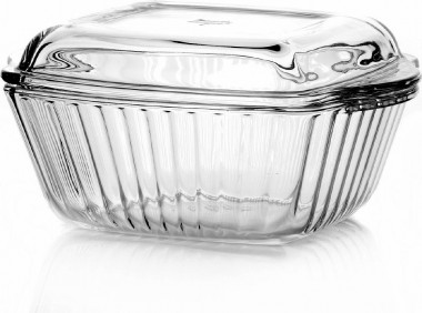 Посуда для СВЧ форма квадратная с крышкой 1 л (204*160 мм) Borcam Casseroles with Cover 59039 — Posudio