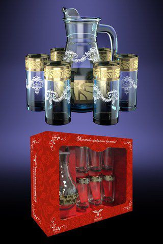 Набор д/воды 7пр с рис."Мускат" (Гусь Хрусталь) GE05-3944/402 &mdash; Posudio