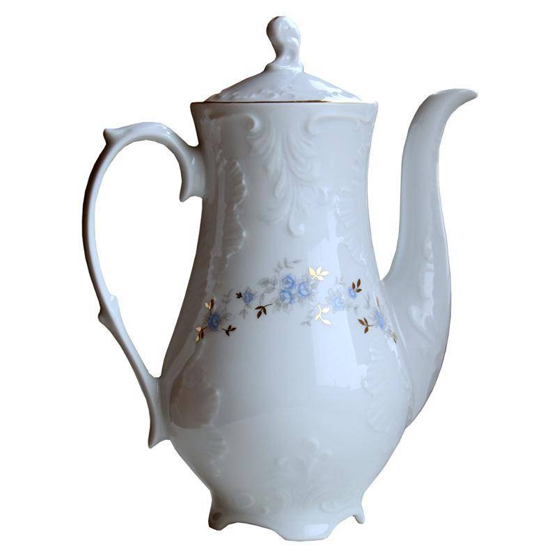 Кофейник 1,2л Cmielow Rococo голубой цветок 0035560 9706 фото 1 — Posudio