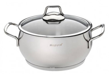 Кастрюля 4,5л 22х12см стеклянная крышка Маруся Сфера 45с — Posudio