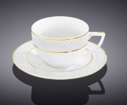 Чашка кофейная+блюдце Diamond 90мл. с золотом — Posudio