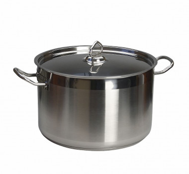 Кастрюля 5,0л нерж. d=23,5см. двойное дно с крыш. индук — Posudio