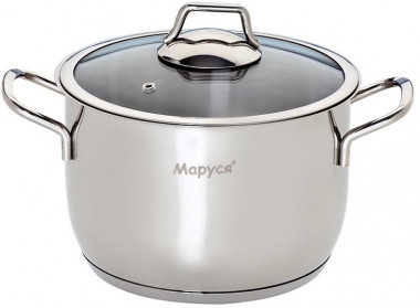 Кастрюля 4л 20х12см стеклянная крышка Маруся 40к — Posudio