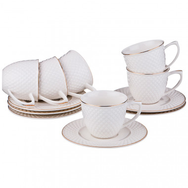 Кофейный набор &quot;Диаманд Голд&quot; на 6пер. 12пр. 90мл. — Posudio