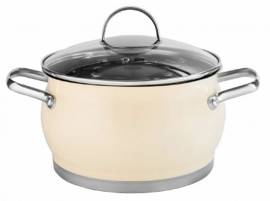 HM 58120  кастрюля нерж.сталь 3,9л (20*12см) бежевая — Posudio