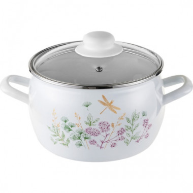 Кастрюля 3,5л стекл.крышк."Hitt"Botanica" &mdash; Posudio