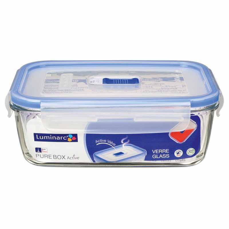 Контейнер стеклянный прямоугольный 1220мл, PYREBOX ACTIVE J5630 фото 1 — Posudio