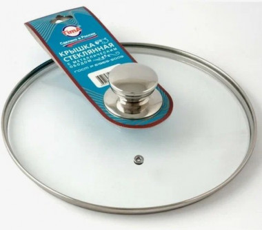 Крышка 24см. стекл обод с метал. ручкой  («TimA») &mdash; Posudio