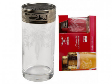 Набор стаканов д/сока 6шт с рис."Русский узор" (Гусь Хрустальный) GE09-402 &mdash; Posudio