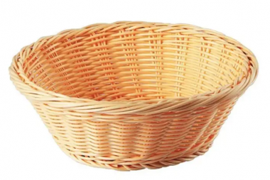 Хлебница плетеная 20см. ротанг бежевая круглая   P.L. &mdash; Posudio