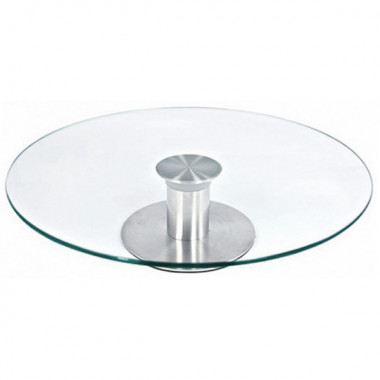 Подставка для торта вращающ. стекл. сталь — Posudio