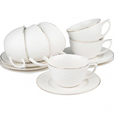 Чайный набор &quot;Диаманд Голд&quot; на 6пер. 12пр. 250мл. — Posudio