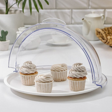 Блюдо для кондитерских изделий с крышкой, 39×38×22 см &mdash; Posudio