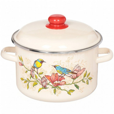 Кастрюля эмаль  цил. PARADISE 4,0л — Posudio