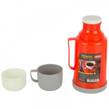 Термос в пластиковом корпусе со стеклянной колбой SALDO, 1,2 л &mdash; Posudio