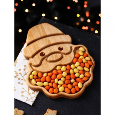 Менажница Adelica «Новогодний Дед Мороз», 28×22×1,8 см, пропитана маслом, берёза — Posudio