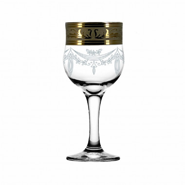 Набор фужеров для вина 6шт с рис 240 мл &quot;Русский узор&quot; (Гусь Хрустальный) GE09-163 — Posudio
