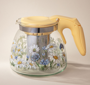 ЗАВАРОЧНЫЙ ЧАЙНИК AGNESS С ФИЛЬТРОМ "ВАСИЛЬКИ" 900 МЛ. 885-111 &mdash; Posudio