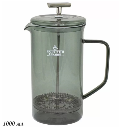 Френч-пресс 1000мл. в под.уп.(х12)Стекло 139-003 фото 1 &mdash; Posudio