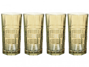 Набор стаканов  ДАЛЛАС 4шт 380мл Золотой мед высокие — Posudio