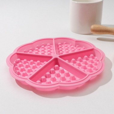 Форма для выпечки 5 ячеек "Сладости.Венские вафли сердце" 18х18х1,5 см цвет МИКС &mdash; Posudio