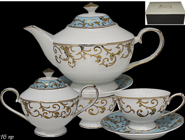 Чайный сервиз 14пр. ИРИС в под.уп.(х3)Фарфор 105-268 фото 1 — Posudio