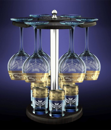 Набор с барной стойкой 13пр. &quot;Мускат&quot; (Гусь Хрусталь) — Posudio