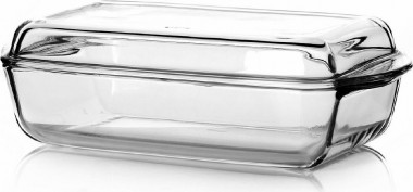 Посуда для СВЧ лоток прямоугольная с крышкой 2,8 л Borcam Casseroles with Cover 59010 — Posudio