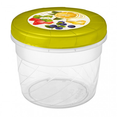 Банка с завинч крышкой с декором 0,8л.(ЗЕЛЕНЫЙ) &mdash; Posudio