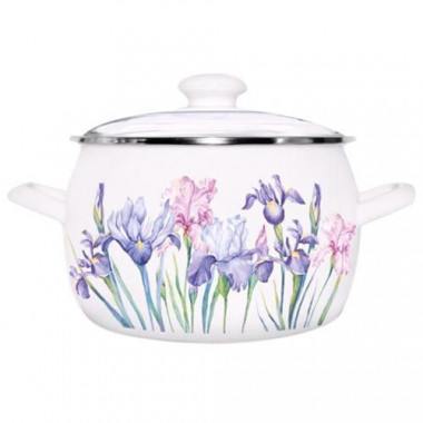 Кастрюля 2л полусф.мет.об."Ирисы" &mdash; Posudio