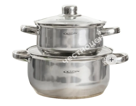 Набор кастрюль 4 пр [ГРЕТТА] (2,2л.+4,2л) в упакКТ-04-F фото 1 &mdash; Posudio