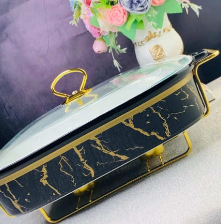 Мармит 38х23см с крышкой на подставке в под.уп.(х4)Фарфор 133-247 фото 1 — Posudio