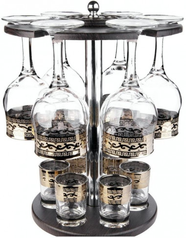 Набор с барной стойкой 13 предметов с рисунком &quot;Версаче&quot; — Posudio