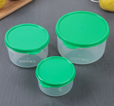 Набор контейнеров пищевых 3шт. (цвт зеленый) &mdash; Posudio