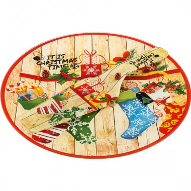 Блюдо для торта с лопаткой  "Рождественская сказка" 28см. &mdash; Posudio