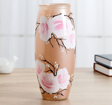 Ваза Капучино с росписью на крашеном стекле — Posudio