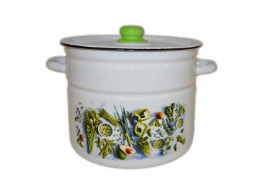 Кастрюля эмаль  цил. Cвежая зелень 9,0л — Posudio