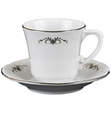 Кофейная пара 100мл Камелия "Серый орнамент" &mdash; Posudio