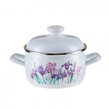 Кастрюля 3,5л полусф.мет.об."Ирисы" &mdash; Posudio