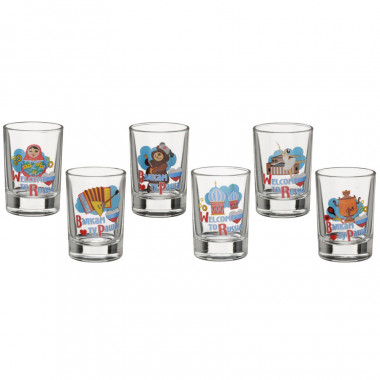 Набор стопок 50мл 6шт ОСЗ Велкам ту Раша 02C1022-WR &mdash; Posudio