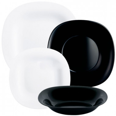Столовый набор 18 предметов КАРИН  черно-белый — Posudio
