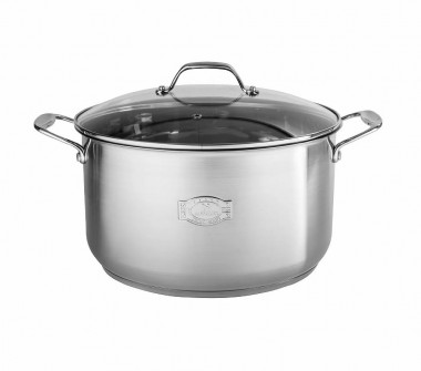 HM 57132 Кастрюля с шильдиком, нерж. сталь, 13,3л.(32*17,5см.) — Posudio