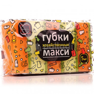 Губки для посуды 5шт Макси 9,2*6,5*3см Континет Пак &mdash; Posudio