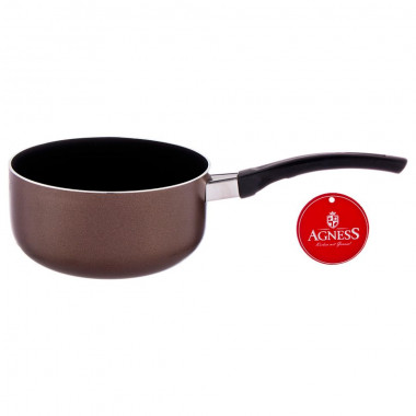КОВШИК AGNESS "ШОКОЛАД"  С АНТИПРИГАРНЫМ ПОКРЫТИЕМ 1000 МЛ БЕЗ УПАКОВКИ  14*7 СМ &mdash; Posudio