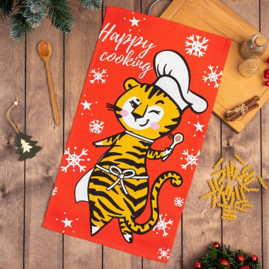 Полотенце Доляна&quot;Happy cooking&quot; 35*60см.(100%хл.) — Posudio